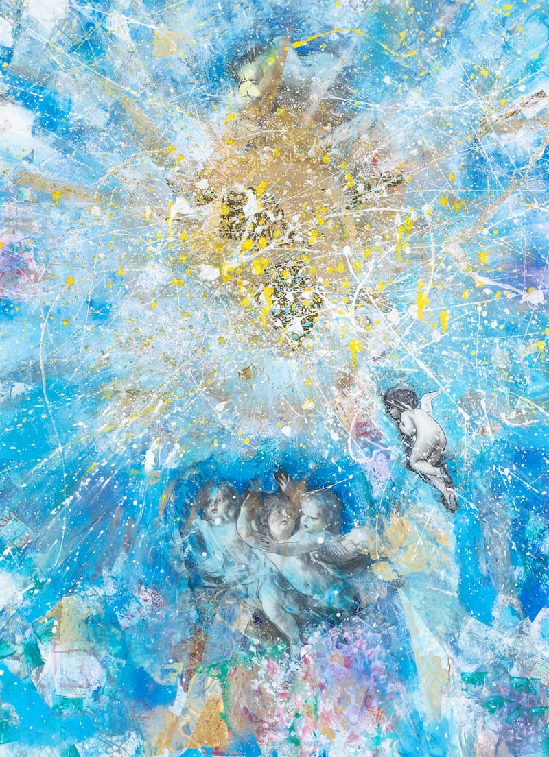 倖せを運ぶ天使の絵画