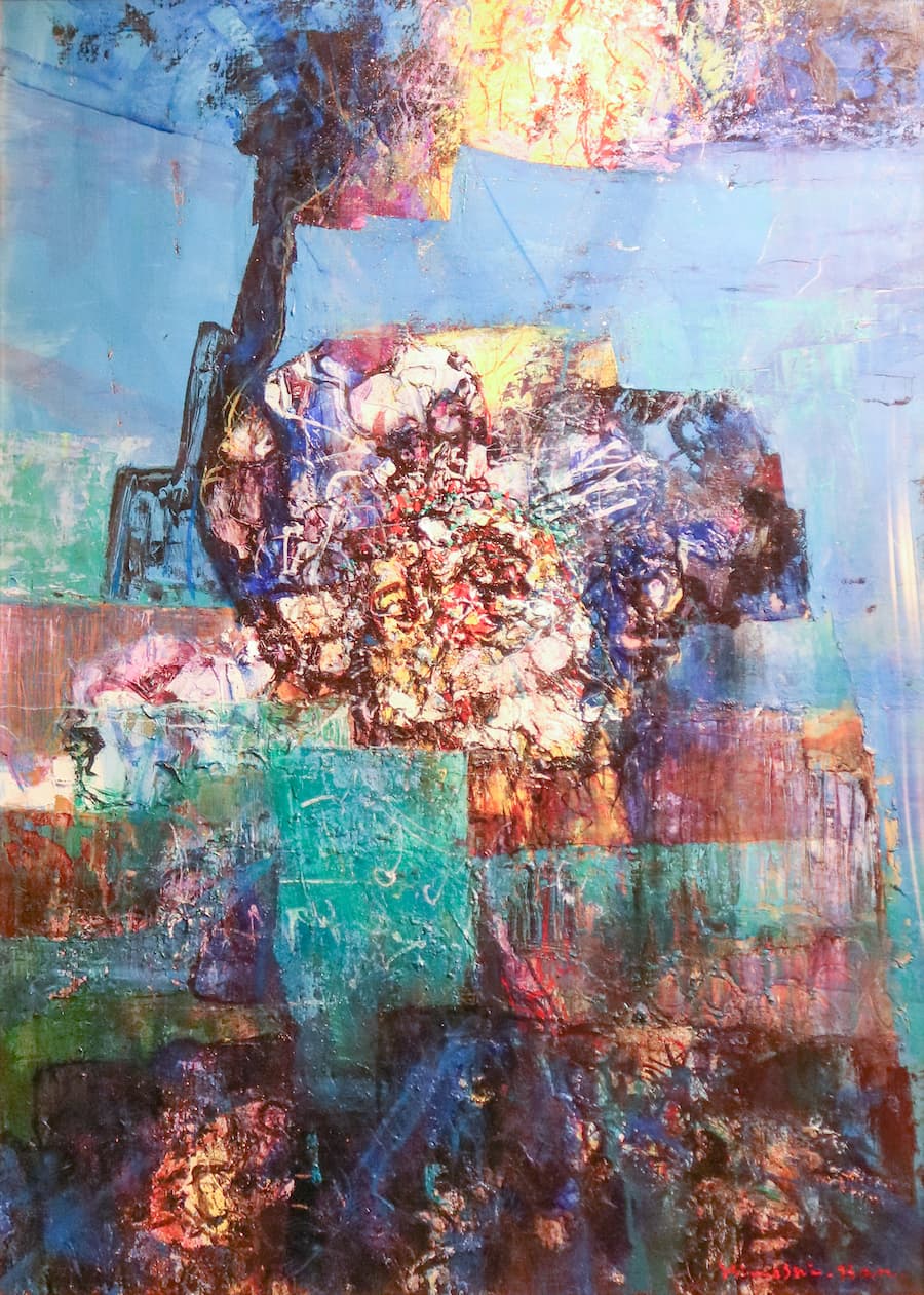 油彩の絵画コンポジション